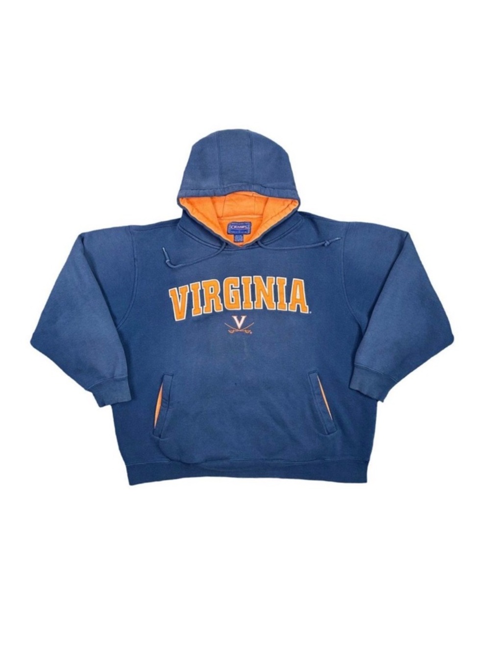 Vintage Thrashed Champs Sports Virginia Cavaliers College Hoodie - Size XXL
